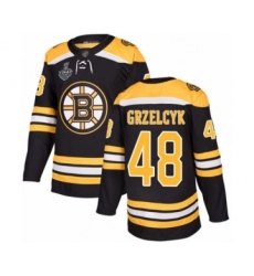 Men's Boston Bruins #48 Matt Grzelcyk Authentic Black Home 2019 Stanley Cup Final Bound Hockey Jersey