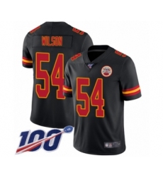 Men's Kansas City Chiefs #54 Damien Wilson Limited Black Rush Vapor Untouchable 100th Season Football Jersey