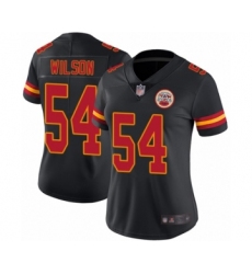 Women's Kansas City Chiefs #54 Damien Wilson Limited Black Rush Vapor Untouchable Football Jersey