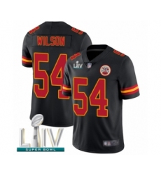 Youth Kansas City Chiefs #54 Damien Wilson Limited Black Rush Vapor Untouchable Super Bowl LIV Bound Football Jersey