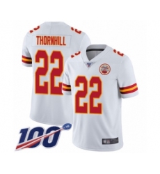 Men's Kansas City Chiefs #22 Juan Thornhill White Vapor Untouchable Limited Player 100th Season Football Jersey