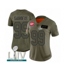 Women's Kansas City Chiefs #99 Khalen Saunders Limited Olive 2019 Salute to Service Super Bowl LIV Bound Football Jersey