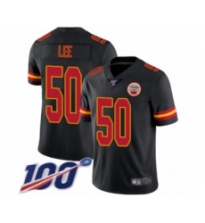 Men's Kansas City Chiefs #50 Darron Lee Limited Black Rush Vapor Untouchable 100th Season Football Jersey