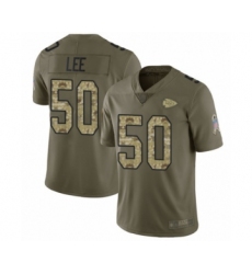 Men's Kansas City Chiefs #50 Darron Lee Limited Olive Camo 2017 Salute to Service Football Jersey