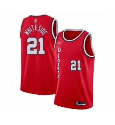 Men's Portland Trail Blazers #21 Hassan Whiteside Authentic Red Hardwood Classics Basketball Jersey