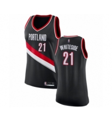 Women's Portland Trail Blazers #21 Hassan Whiteside Swingman Black Basketball Jersey - Icon Edition