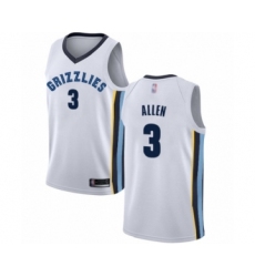 Men's Memphis Grizzlies #3 Grayson Allen Authentic White Basketball Jersey - Association Edition
