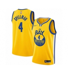 Youth Golden State Warriors #4 Omari Spellman Swingman Gold Finished Basketball Jersey - Statement Edition