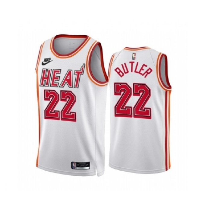 Men's Miami Heat #22 Jimmy Butler White Classic Edition Stitched Basketball Jersey