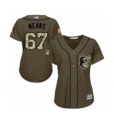 Women's Baltimore Orioles #67 John Means Authentic Green Salute to Service Baseball Jersey