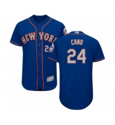 Men's New York Mets #24 Robinson Cano Royal Gray Alternate Flex Base Authentic Collection Baseball Jersey
