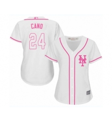 Women's New York Mets #24 Robinson Cano Authentic White Fashion Cool Base Baseball Jersey