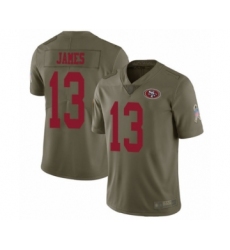 Men's San Francisco 49ers #13 Richie James Limited Olive 2017 Salute to Service Football Jersey