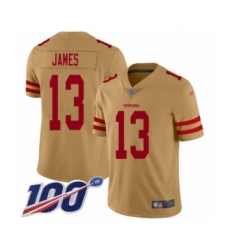 Youth San Francisco 49ers #13 Richie James Limited Gold Inverted Legend 100th Season Football Jersey