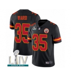 Men's Kansas City Chiefs #35 Charvarius Ward Limited Black Rush Vapor Untouchable Super Bowl LIV Bound Football Jersey