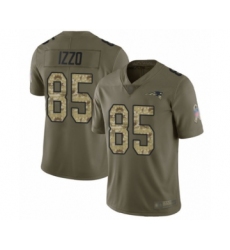 Youth New England Patriots #85 Ryan Izzo Limited Olive Camo 2017 Salute to Service Football Jersey