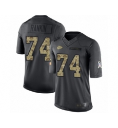 Men's Kansas City Chiefs #74 Martinas Rankin Limited Black 2016 Salute to Service Football Jersey