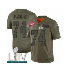 Men's Kansas City Chiefs #74 Martinas Rankin Limited Olive 2019 Salute to Service Super Bowl LIV Bound Football Jersey