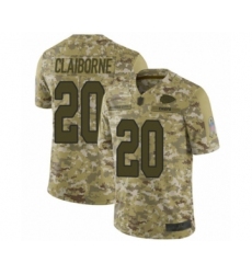 Men's Kansas City Chiefs #20 Morris Claiborne Limited Camo 2018 Salute to Service Football Jersey