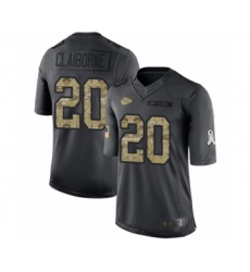 Youth Kansas City Chiefs #20 Morris Claiborne Limited Black 2016 Salute to Service Football Jersey