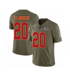 Youth Kansas City Chiefs #20 Morris Claiborne Limited Olive 2017 Salute to Service Football Jersey