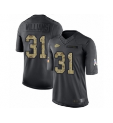 Men's Kansas City Chiefs #31 Darrel Williams Limited Black 2016 Salute to Service Football Jersey