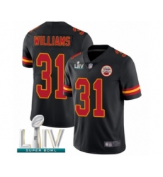 Youth Kansas City Chiefs #31 Darrel Williams Limited Black Rush Vapor Untouchable Super Bowl LIV Bound Football Jersey