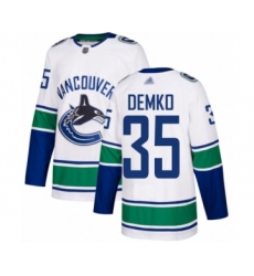 Men's Vancouver Canucks #35 Thatcher Demko Authentic White Away Hockey Jersey