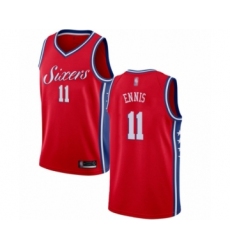 Men's Philadelphia 76ers #11 James Ennis Authentic Red Basketball Jersey Statement Edition