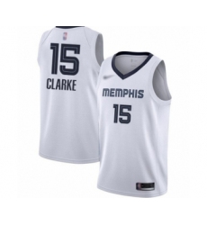 Men's Memphis Grizzlies #15 Brandon Clarke Authentic White Finished Basketball Jersey - Association Edition
