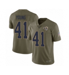 Men's Los Angeles Rams #41 Kenny Young Limited Olive 2017 Salute to Service Football Jersey