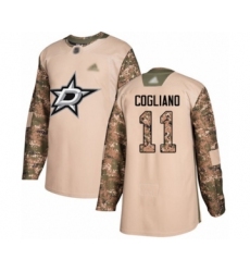 Men's Dallas Stars #11 Andrew Cogliano Authentic Camo Veterans Day Practice Hockey Jersey