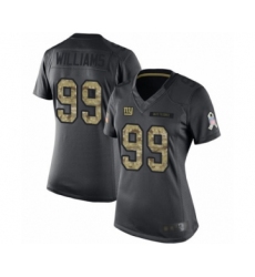 Women's New York Giants #99 Leonard Williams Limited Black 2016 Salute to Service Football Jersey