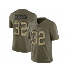 Men's Atlanta Falcons #32 Johnathan Cyprien Limited Olive Camo 2017 Salute to Service Football Jersey