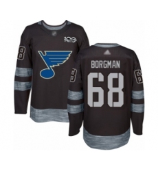 Men's St. Louis Blues #68 Andreas Borgman Authentic Royal Blue Home Hockey Jersey