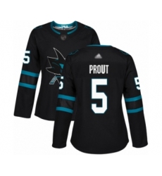 Women's San Jose Sharks #5 Dalton Prout Authentic Black Alternate Hockey Jersey