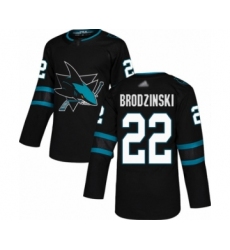 Youth San Jose Sharks #22 Jonny Brodzinski Authentic Black Alternate Hockey Jersey