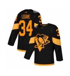 Women's Pittsburgh Penguins #34 Nathan Legare Authentic Black 2019 Stadium Series Hockey Jersey