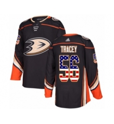 Men's Anaheim Ducks #56 Brayden Tracey Authentic Black USA Flag Fashion Hockey Jersey