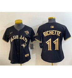 Youth Toronto Blue Jays #11 Bo Bichette Black Gold 2025 American League Champions Limited Stitched Jersey
