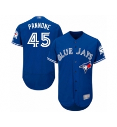 Men's Toronto Blue Jays #45 Thomas Pannone Blue Alternate Flex Base Authentic Collection Baseball Player Jersey