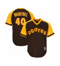 Youth San Diego Padres #40 Cal Quantrill Authentic Brown Alternate Cooperstown Cool Base Baseball Player Jersey