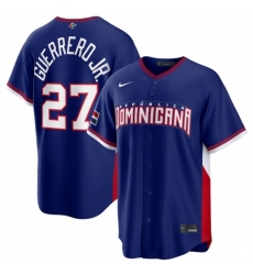 Men's Dominican Republic Baseball #27 Vladimir Guerrero Jr. Navy 2026 World Baseball Classic Road Stadium Stitched Jersey