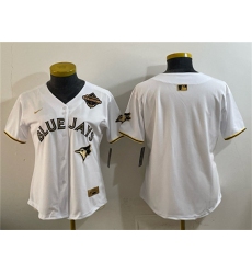 Youth Toronto Blue Jays Blank White Gold 2025 American League Champions Limited Stitched Jersey