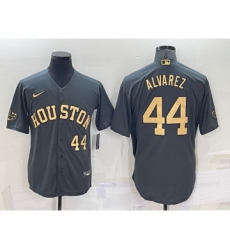 Men's Houston Astros #44 Yordan Alvarez Number Grey 2022 All Star Stitched Cool Base Nike Jersey