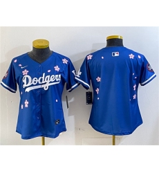 Women's Los Angeles Dodgers Blank Royal 2025 Tokyo Series Limited Stitched Baseball Jersey