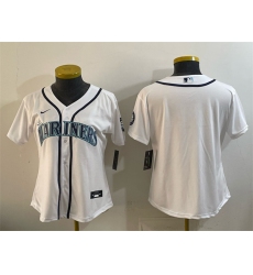 Women's Seattle Mariners Blank White Cool Base Stitched Baseball Jersey(Run Small)