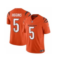 Men's Cincinnati Bengals #5 Tee Higgins Orange 2023 F.U.S.E. Vapor Untouchable Limited Stitched Jersey