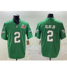 Men's Philadelphia Eagles #2 Darius Slay Jr. Green 2025 Super Bowl LIX F.U.S.E. Throwback Vapor Untouchable Limited Stitched Football Jersey
