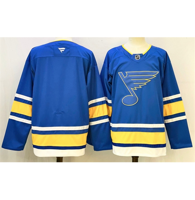 Men's St. Louis Blues Blank Blue 2025 Stitched Hockey Jersey
